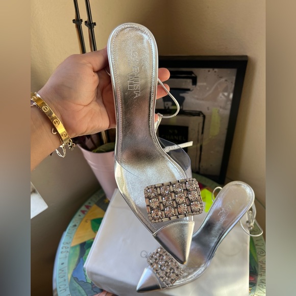 FINAL SALE💐GIAMBATTISTA VALLI crystal embellished pvc ankle-strap pumps 🍀 - Picture 11 of 15